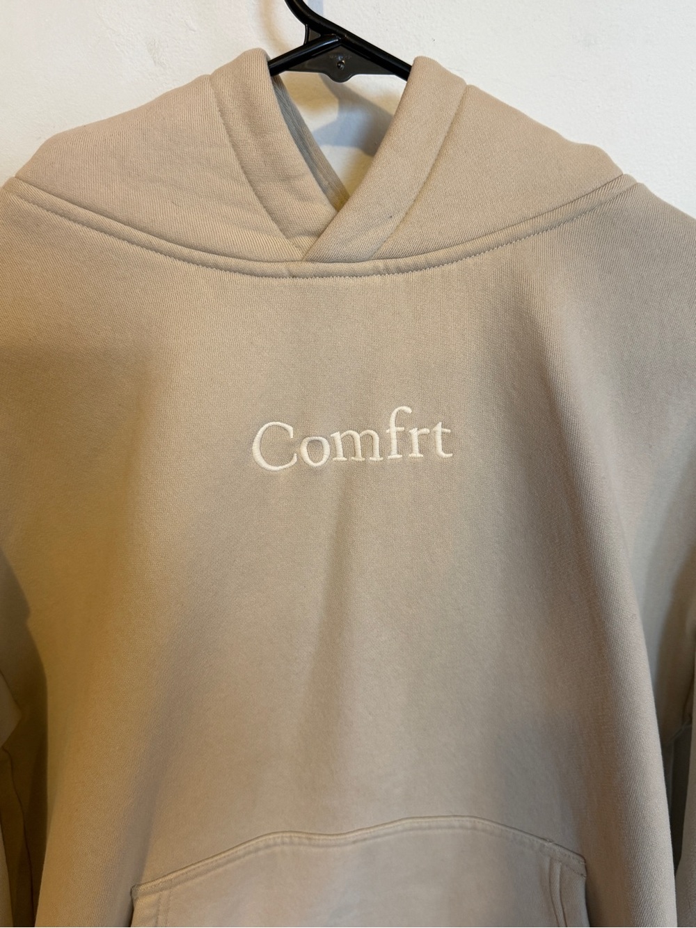 Womens Beige Comfrt Pullover Hoodie - Picture 4 of 6
